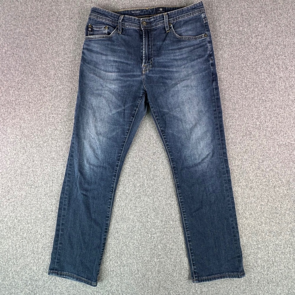 AG Jeans Mens 34x32 The Everett Slim Straight Blue Dark Wash Stretch Denim